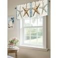 thumbnail image 6 of Blue Beige Coastal Beach Curtain Valances for Windows, Summer Vintage Starfish Kitchen Valance Window Treatment, Light Filtering Block Curtains for Bathroom/Bedroom/Living Room 54'' x 18'', 6 of 9