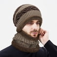 thumbnail image 2 of Men's Knit Hat Winter Extended Thick Windproof Warm Ear Cover Two Piece Cap, 2 of 5