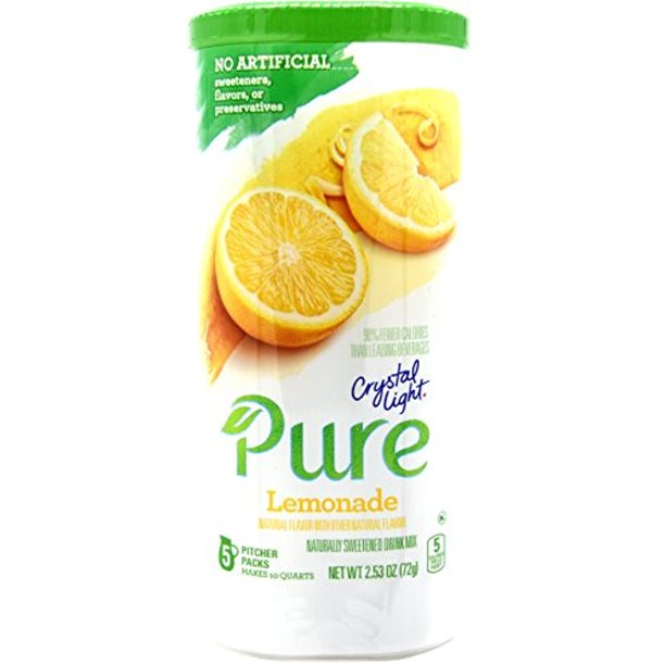 Crystal Light Pure Lemonade Drink Mix, 10Quart Canister (5 Canister