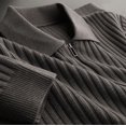 thumbnail image 4 of Camisa polo de punto con solapa, suéter cálido para hombre, otoño e invierno, ligera, para negocios, con media cremallera, a la moda, 4 of 6