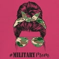 thumbnail image 3 of Military Mom Women's Long Sleeve T-shirt Proud Mom Life Messy Bun Sunglasses Mother's Day Mama Mommy Active Duty Veteran Vet, 3 of 7