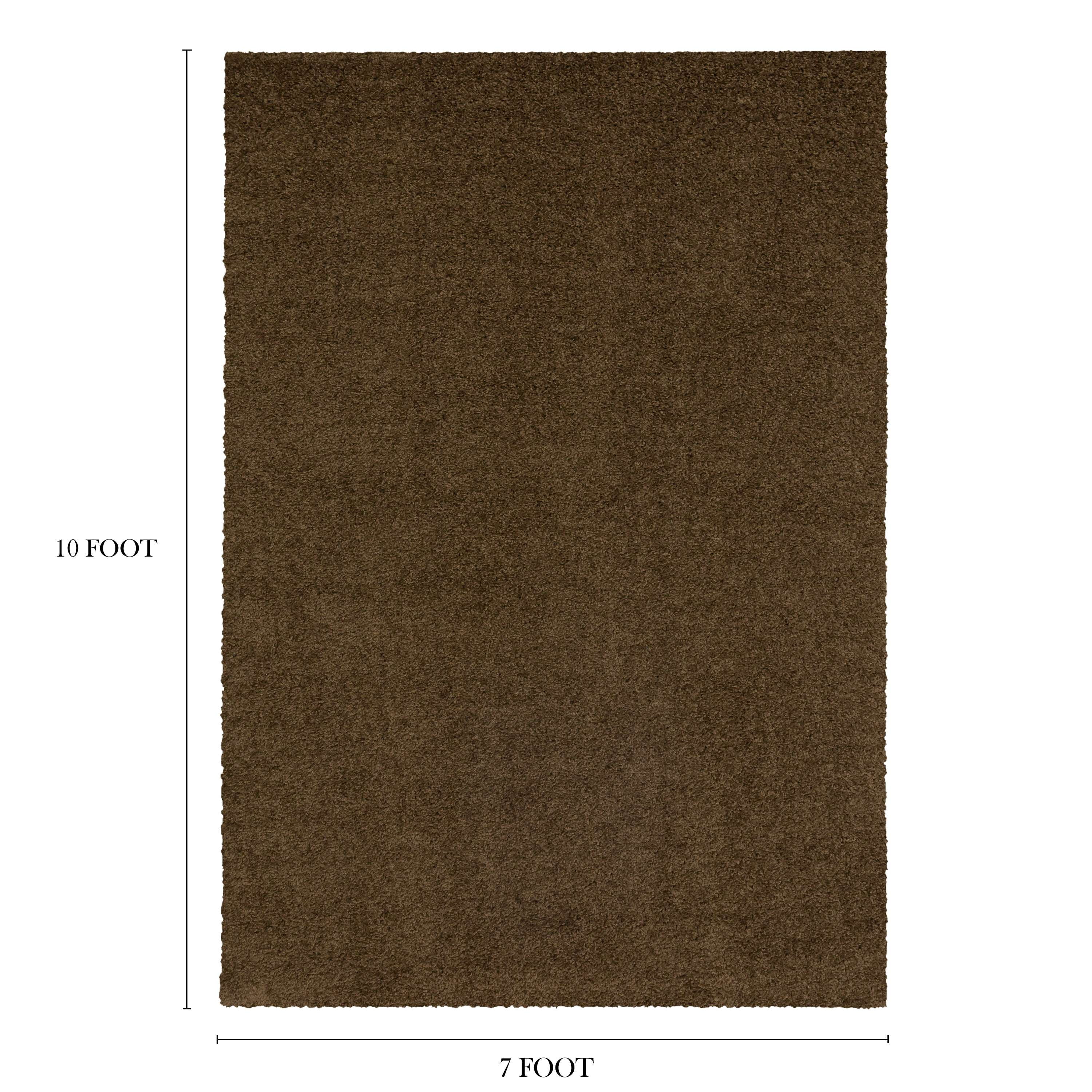 (2 pack) Mainstays Solid Shag Indoor Area Rug, Brown Suede, 7 ft x 10 ft