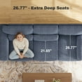 thumbnail image 4 of CHITOOMA 65" Loveseat Sofa for Small Spaces, Upholstered Couch with 2 Pillows and Removable Linen Cover, Deep Seat Sofa with Wide Armrests for Living Room, Bedroom, or Office, Blue, 4 of 16