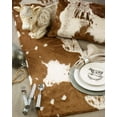 thumbnail image 2 of SARO LIFESTYLE 471.BR18S Lait Design Urban Faux Cowhide Poly Filled Pillow, 18", Brown, 2 of 7