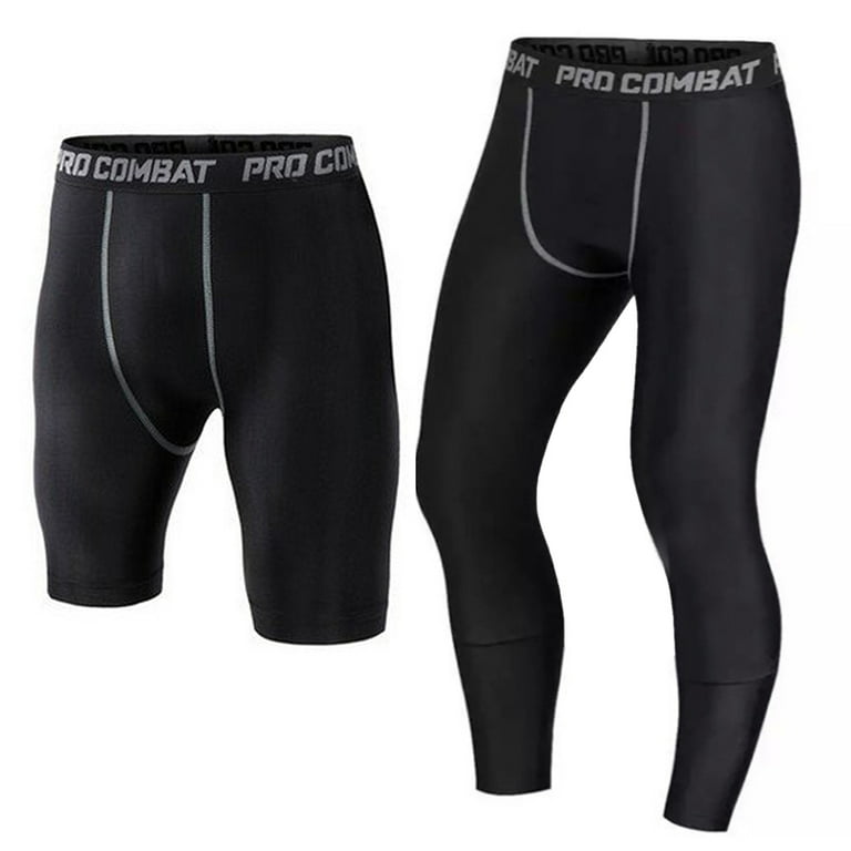 XWQ Men Compression Pants Gym Fitness Sports Running Quick Dry