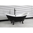 thumbnail image 2 of Aqua Eden VBTND7231NC0 72-Inch Cast Iron Oval Double Slipper Clawfoot Tub (No Faucet Drillings) in White/Matte Black, 2 of 6