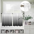 thumbnail image 3 of Abstract Stripe Black Gradient Curtain Tier and Valance Set 3 Piece, Modern Morocco Line 3-inch Rod Pocket Window Tier Curtains Valance for Kitchen Living Room, 3 of 9