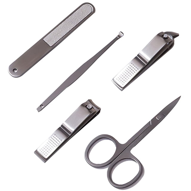 Inteprter Juego de cortaúñas de acero inoxidable, kit de manicura de uñas, kit de cortaúñas portátil, juego de pedicura profesional con caja de Almacenamiento y organización del hogar Inteprter HA022087-00