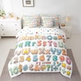 thumbnail image 2 of Castle Fairy Personalized Initial Alphabet 7-Piece Twin Bedding Sets for Teens Women Men,Cartoon Number Bedding Comforter Set,Plaid Stripes Stars Print Breathable Sheet Sets, 2 of 8