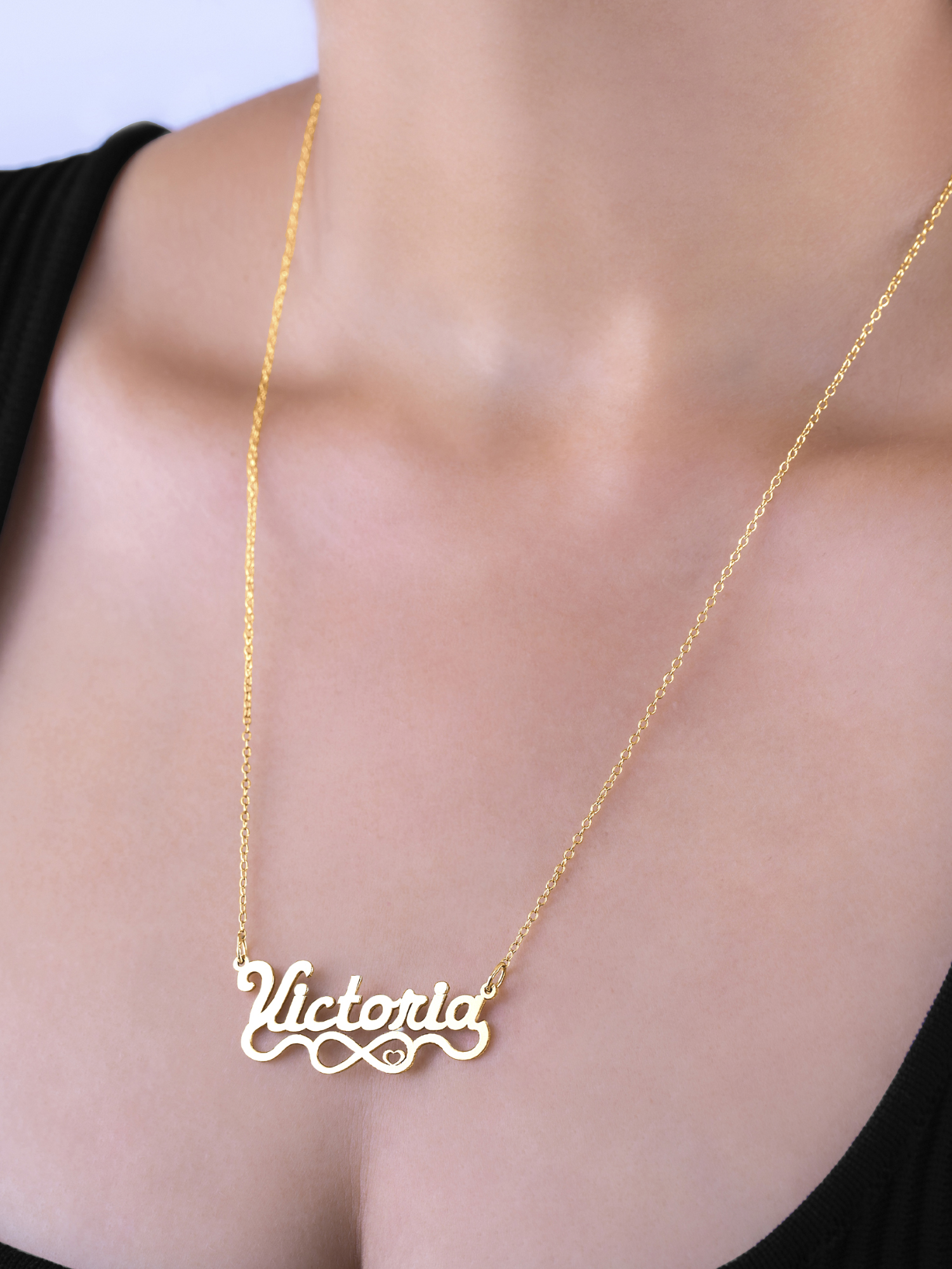 Personalized Script Name Necklace w/Infinity on Tail