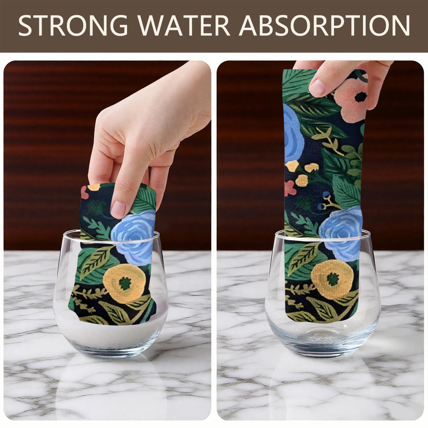 6 Pcs Funny Kitchen Towels,Pioneer Flower Floral Print Pattern Microfiber Dish Towels,Kitchen Tea Towels,Kitchen Towel Set (18" X 26")