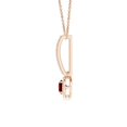 thumbnail image 2 of ANGARA Natural Dangling Round Ruby and Diamond Halo Pendant in 14K Rose Gold for Women (Size-4mm) | July Birthstone, Birthday, Anniversary, Jewelry Gift for Women | Natural Ruby Necklace, 2 of 8