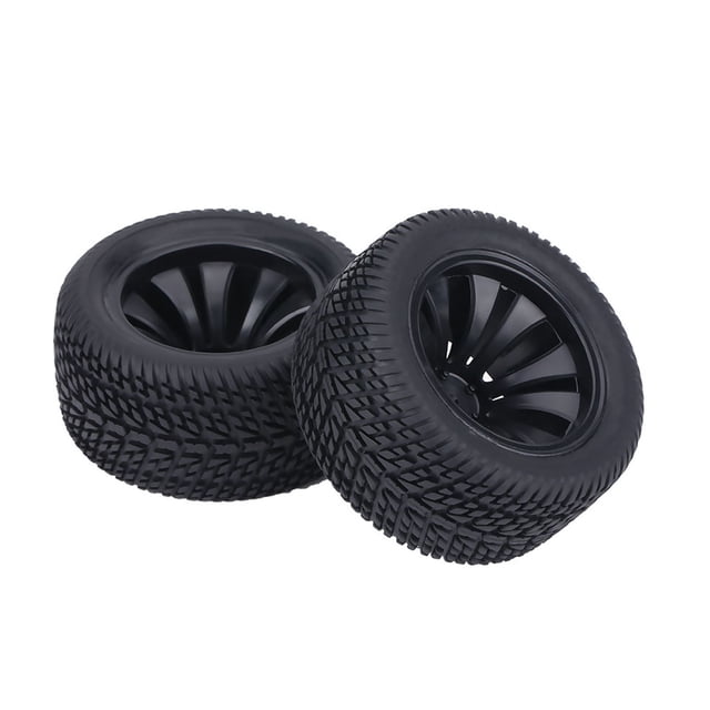 Neumlicos para automóviles rc, 2 piezas de neumícos de goma llantas de pláshico Cubos de la rueda del cubo del automóvil rc para 1:12 de rc carro de coche