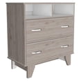 thumbnail image 5 of TUHOME Portanova Two Drawer Dresser - Light Gray Engineered Wood, 5 of 9