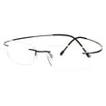 thumbnail image 1 of Agstum Titanium Rimless Flexible Frame Hingeless Optical Eyeglasses Clear Lens (Black, Non-Prescription Clear Lens / 55), 1 of 4