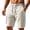 07# Beige, variant on Ihhxva Men's Casual Shorts Elastic Waist 5" Inseam Solid Color Multi-Pockets Bermuda Shorts Summer Outdoor Vacation Shorts - Black L