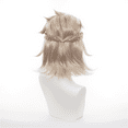 thumbnail image 5 of JJKcosplay Game Albedo Cosplay Wig for G-I Short Blond Wig with Half Braided Fluffy Party Halloween Wig, 5 of 5