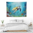 thumbnail image 3 of JRXY  Underwater World Tapestries Large Size 40x30 Inch Dolphins Turtle Sea Life Fish Corals Sea Creature Tapestry for Bedroom Aesthetic Home Decor Backdrop Men Women Dorm Wall Tapestry, 3 of 7