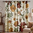thumbnail image 5 of Curtainking Floral Curtains for Living Room Bedroom Vintage Inspired Retro Flower Print Curtains 84 Inches Long Linen Textured Light Filtering Grommet Drapes Set of 2 Panels Beige, 5 of 10