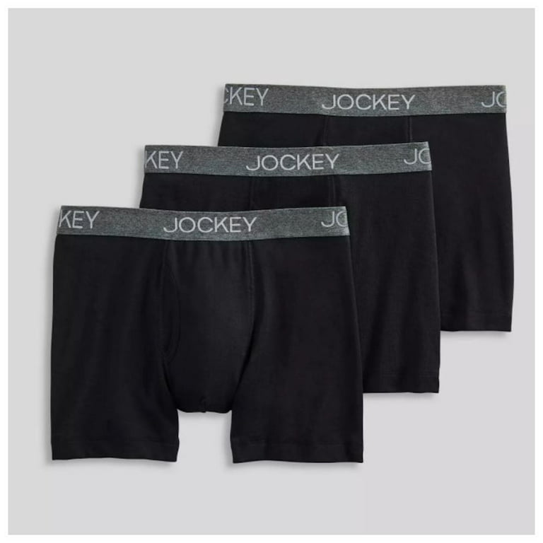 Jockey Generation Men's Stay New Boxer Briefs in Black, 3-Pack - S