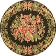 thumbnail image 1 of Ahgly Company Indoor Round Medallion Brown French Area Rugs, 3' Round, 1 of 4