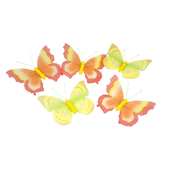 6' jaune et orange Glitter Mesh Papillon Garland - 15" papillons