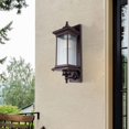 thumbnail image 2 of Retro Outdoor Wall Light Waterproof Exterior Wall Sconces Clear Glass Shade Dusk to Dawn Outdoor Lighting Patio Wall Light Fixture, for Patio Porch,Entryway,Garage Wall Lamps, 2 of 9