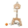 thumbnail image 4 of S SERENABLE Ensemble de Panier de Basketball 3 en 1 Support de Basketball Portable pour Fête Cour Carnaval Brun, 4 of 9