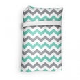 thumbnail image 4 of Chevron Fabric Shopping Tote, Chevron Pattern Geometric Wavy Zigzag Herringbone Stripes Illustration, Portable and Foldable Bag to Keep in Pocket Bag Purse & Car, Seafoam Grey White, by Ambesonne, 4 of 4