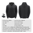 thumbnail image 4 of SKYSHALO Warming Hoodie, Gender-Neutral Electric Sweatshirt with 7.4V Battery, 5-Zone Heating Jacket, Light & Cozy for Outdoor Activities like Fishing & Camping, Size S, Black, 4 of 9