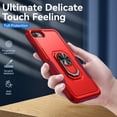thumbnail image 2 of iPhone 7 Plus Case, iPhone 8 Plus Case, 360 ?Rotate Ring Stand Rugged Lightweight Slim Impact-Resistant Full Body Shockproof Protective Bumper Case For iPhone 8 Plus/7 Plus,Rose + Red, 2 of 8