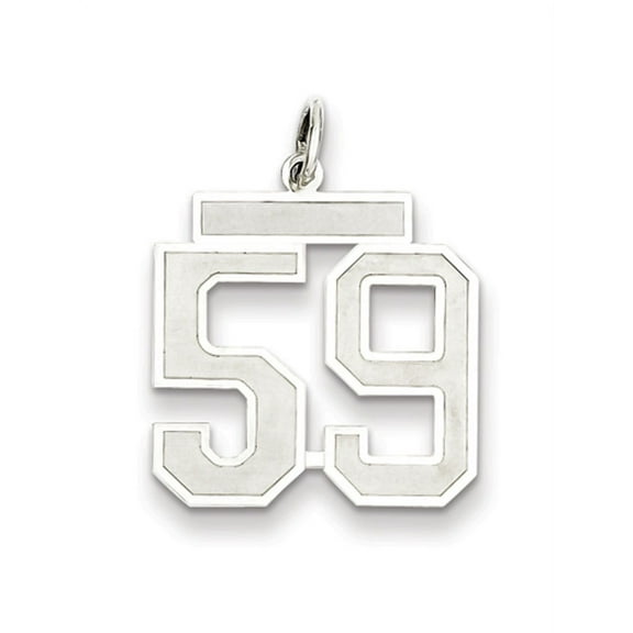 The Black Bow Sterling Silver, Jersey Collection, Medium Number 59 Pendant