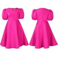 thumbnail image 4 of Robe Élégante Mode Été Col Rond Manches Bouffantes Robe Femme, 4 of 4