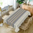 thumbnail image 5 of 60x84inches Elegant Tablecloths Grey and Gold Lines Rectangle Table Cloth Waterproof Stain Resistant and Wrinkle Free Table Covers for Kitchen Dining Room Banquet Parties Indoor Outdoor Use, 5 of 7