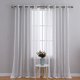 thumbnail image 1 of Cortinas transparentes de 137 cm de largo para sala de estar, dormitorio, baño, cortinas de gasa con ojales, cortinas de lino sintético a rayas, semicortinas, beige, 132 x 137 cm, 2 paneles, 1 of 8