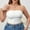 White, variant on HOMBOM Bandeau Bras for Women Front Closure Everyday Plus Size Wireless Brassiere Beige Strapless Full Coverage Comfortable Bras XXL