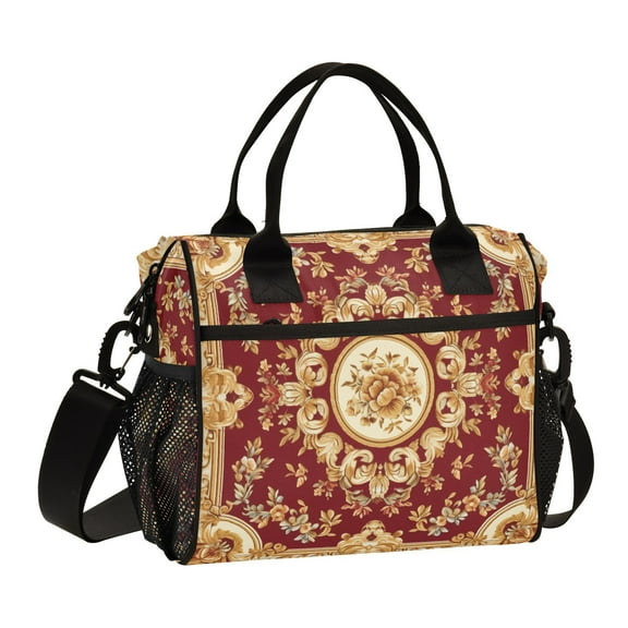 Pattern Vintage Traditional Cooler Bag Lunch Bag Soft Cooler Cooling Tote Insulated Lunch Box for Adult Men Women