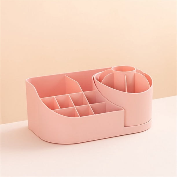 Caja de almacenamiento giratoria multifuncional para escritorio, oficina, papelería, dormitorio, almacenamiento de brochas de maquillaje, lápiz labial, sala de estar, utensilios de cocina, estante de