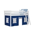 thumbnail image 3 of Max & Lily Loft Bed, Low Solid Wood Twin Loft Bunk Beds for Kids with Ladder and Curtain, 3 of 11