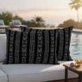 thumbnail image 4 of Black Striped Outdoor Waterproof Pillow Covers, Modern Abstract Art Geometric Stripes Decorative Rectangle Throw Pillowcase Sofa Cushion Sham for Patio/Couch/Chair, 20"x12" 2 Pack, 4 of 8