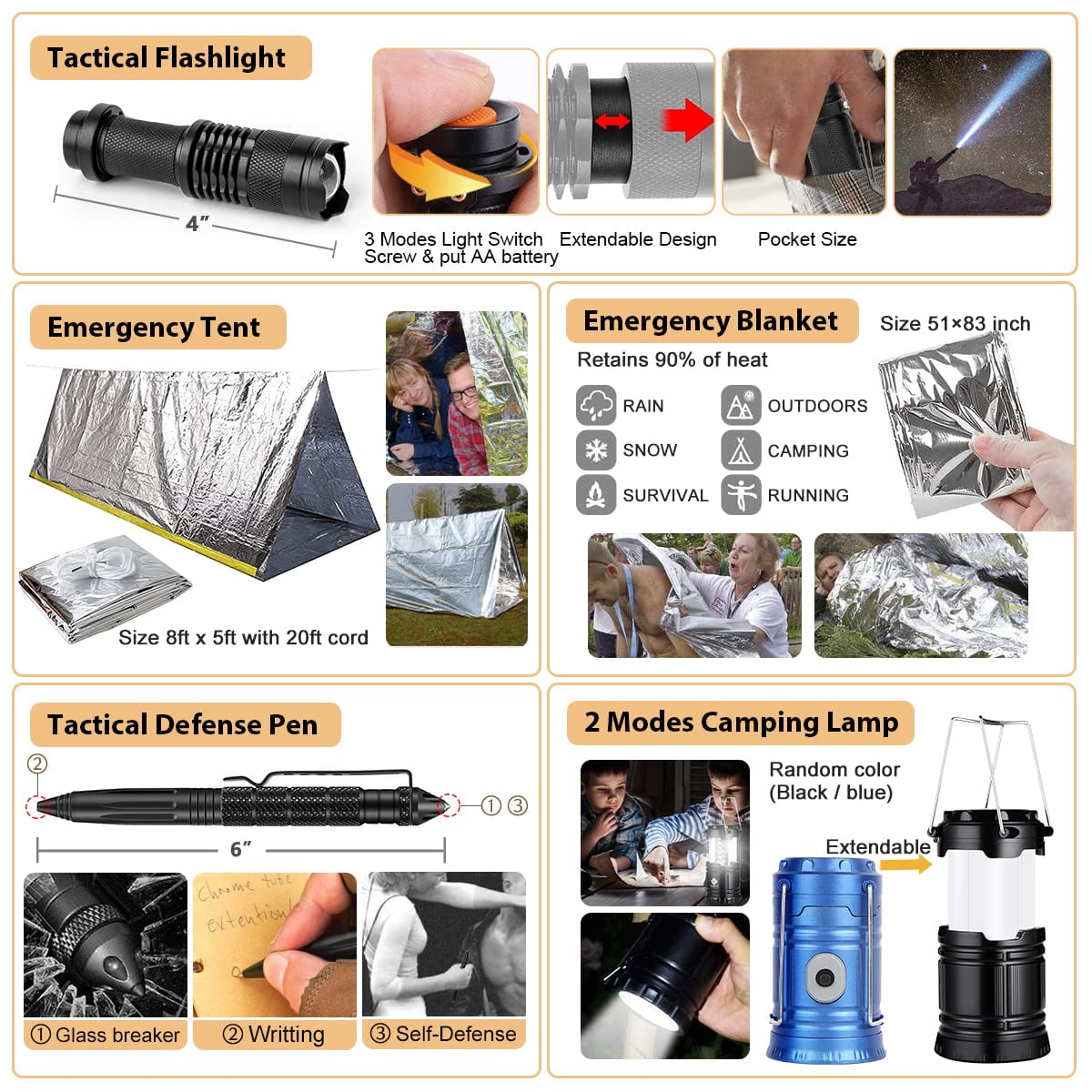 Kit  250pcs Gear First Aid With Molle System Compatible Bag And Emergency Tent For Earthquake Outdoor Adventure Hiking Gifts Men Women