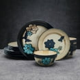 thumbnail image 5 of Pfaltzgraff Painted Butterfly Blue 12 Piece Stoneware Dinnerware Set Tan, 5 of 5