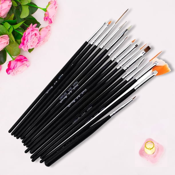 Herramientas de manicura, 15 piezas/juego de pinceles para decoración de uñas, kit de pinceles para uñas probado profesionalmente