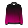 thumbnail image 4 of Goodtrade8 Womens Jacket Zip up Bomber Jacket Gradient Casual Pocket Womens Tops, 4 of 5