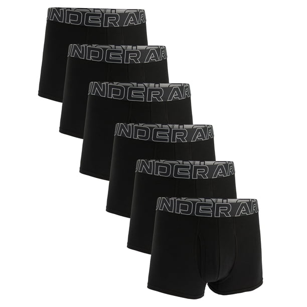 UNDER ARMOUR Calzoncillos bóxer para hombre, pack de 6 - Performance Cotton Trunks - Solid 3 in, Stretch, Mezcla de algodón Negro XL (X-Large)