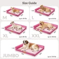 thumbnail image 2 of Exclusivo Mezcla L-Shaped Pet Couch Bed with Removable and Washable Cover 42"x28", Orthopedic Dog Bed for Large Dogs with Non-Slip Bottom, Pink, 2 of 10