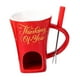thumbnail image 2 of Taza para fondue de chocolate con tenedor, calentador de mantequilla y taza personal para derretir queso Alfabeto rojo, 2 of 9