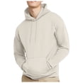 thumbnail image 4 of kamemir Vintage Hoodies for Men Men's Quilted Sweatshirt Casual Long Sleeve Outdoor Stand Collar Button Pullover Sweatshirts(Beige,M), 4 of 4