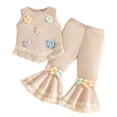 thumbnail image 5 of Ahabrexf Baby Girl Summer Outfit 1 Shoulder Strap Sleeveless Top and Pants 2-Pc Set for 0-3 Years Old, 5 of 9