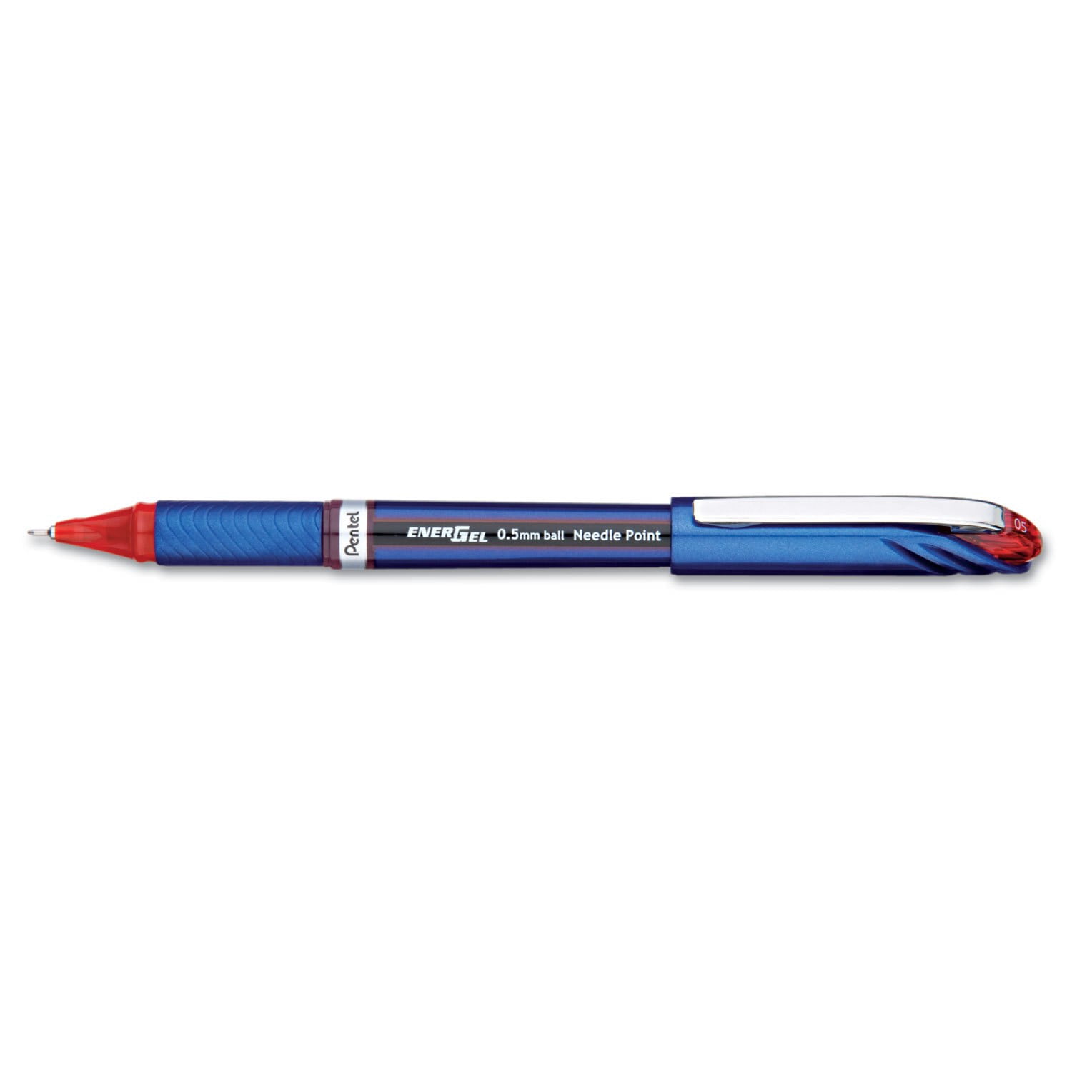 EnerGel NV Stick Gel Pen 0.5 mm Needle Tip, Red Ink/Barrel, Dozen